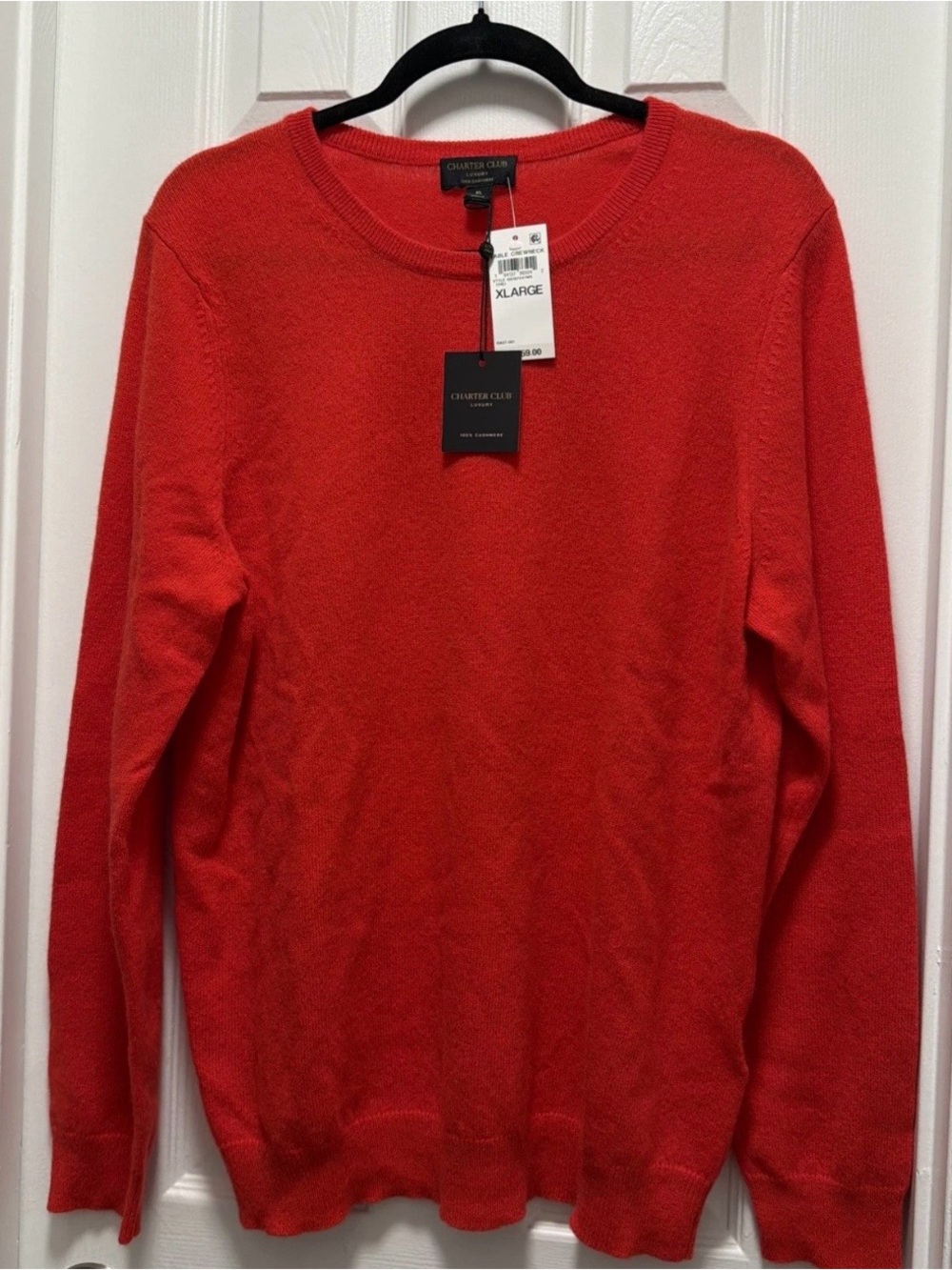Charter Club Women's Bright Red Crewneck cashmere Sweater